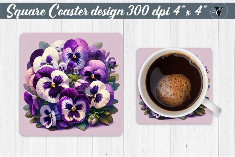 Square Coaster | Spring flowers