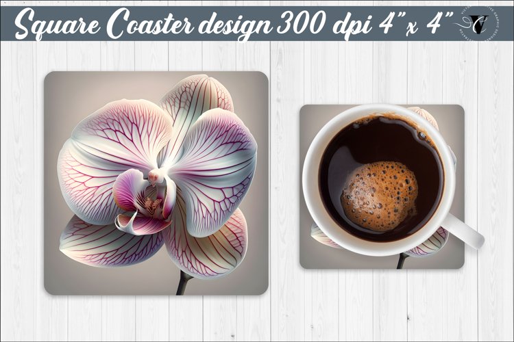 Square Coaster | Spring flowers example image 1