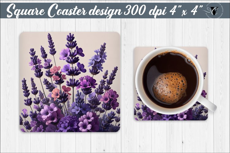 Square Coaster | Spring flowers example image 1