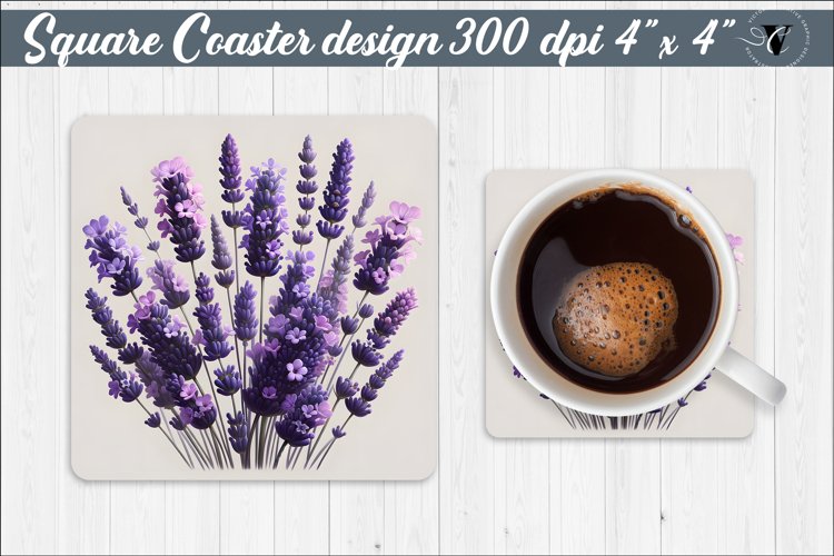 Square Coaster | Spring flowers example image 1