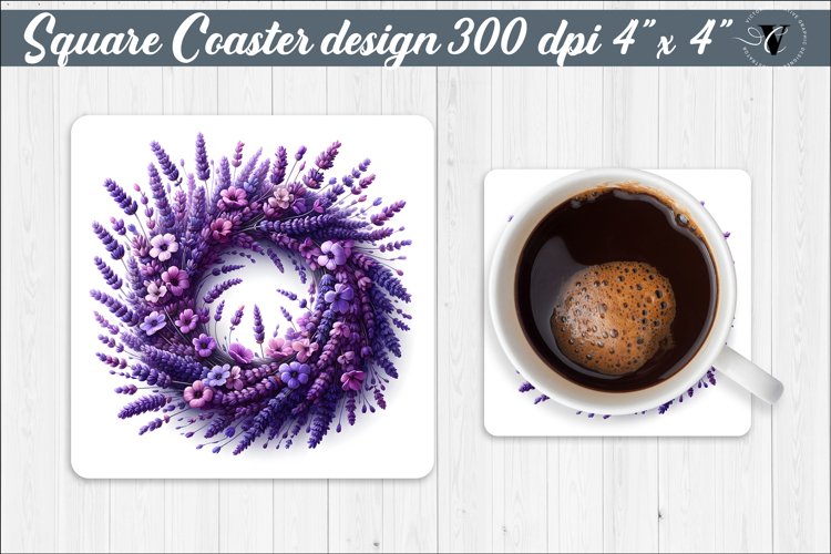 Square Coaster | Spring flowers example image 1