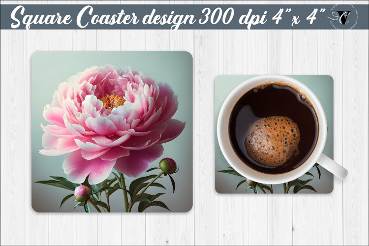 Square Coaster | Spring flowers example image 1