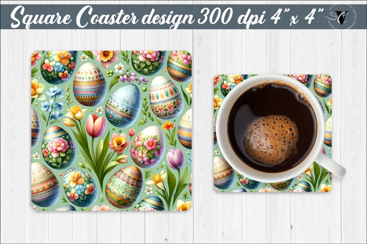 Square Coaster | Spring flowers