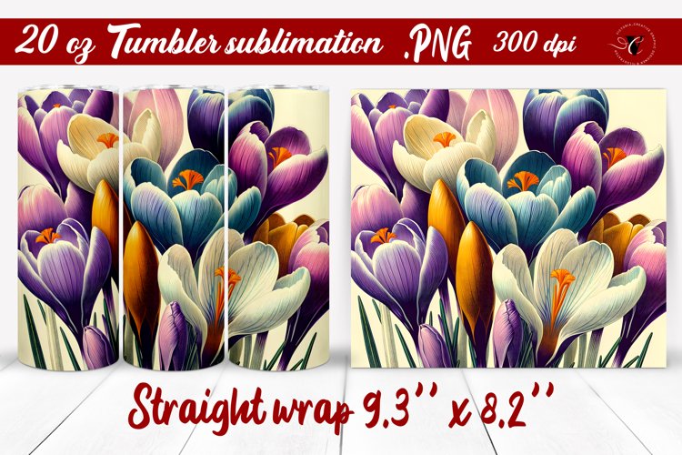 Tumbler wrap | Spring flowers | Retro flowers