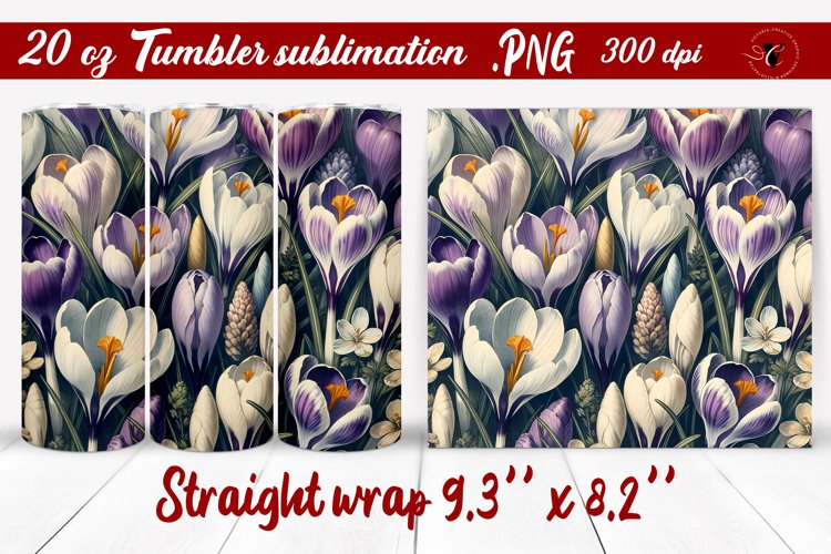 Tumbler wrap | Spring flowers | Retro flowers