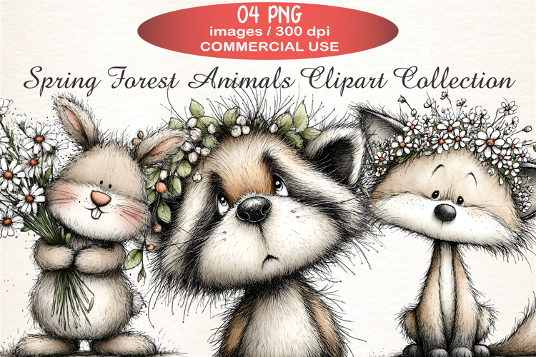 Spring Forest Animals Clipart Collection