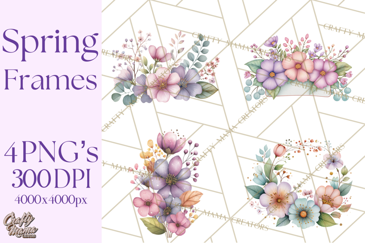Spring flowers border clipart Image 3