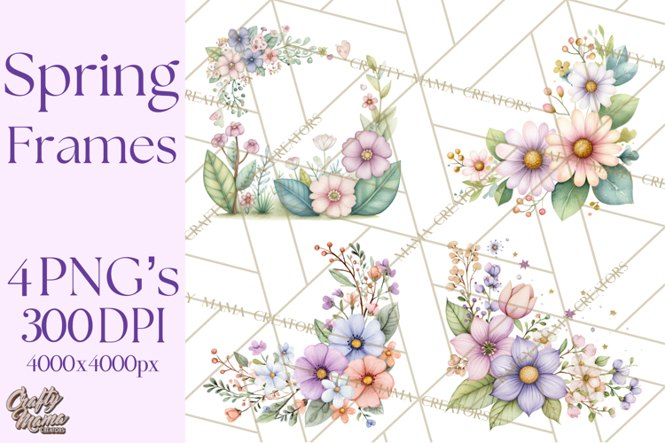 Spring flowers border clipart Image 5