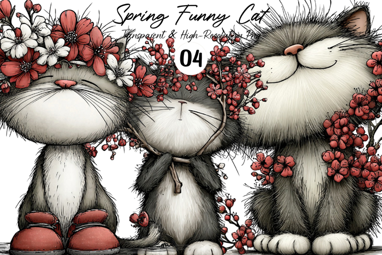 Spring Funny Cat Clipart