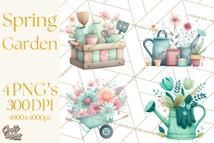 Spring Garden Tools Clipart, Cute Gardening Tools PNG
