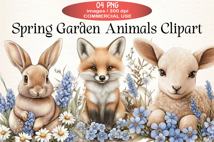 Spring Garden Animals Clipart