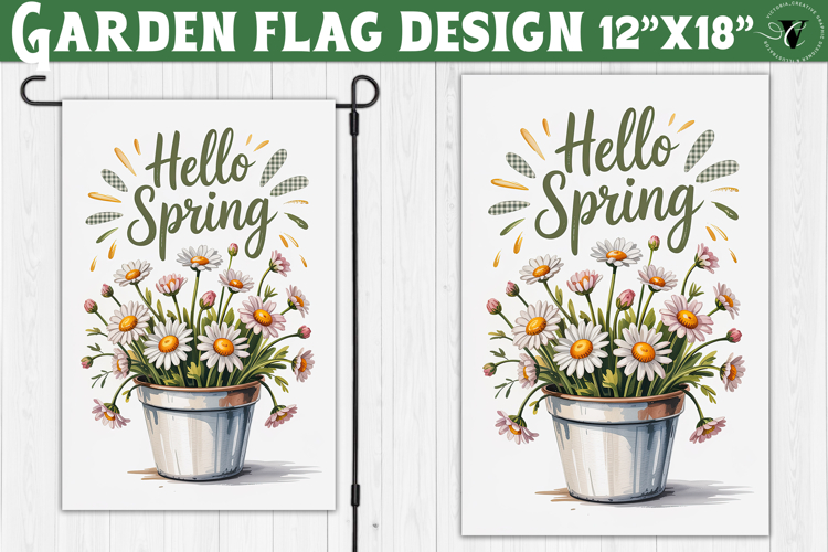 Spring Garden flag | Funny cow and flowers Yard Flag