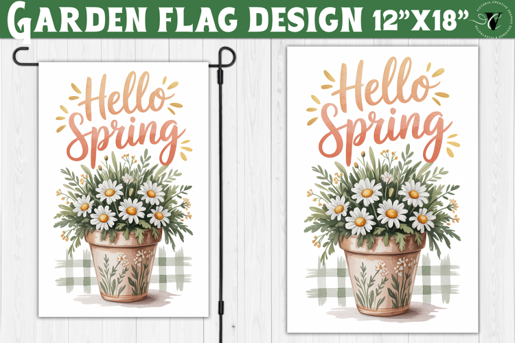 Spring Garden flag | Funny cow and flowers Yard Flag