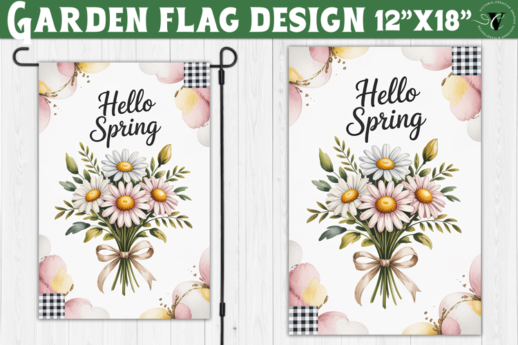 Spring Garden flag | Funny cow and flowers Yard Flag