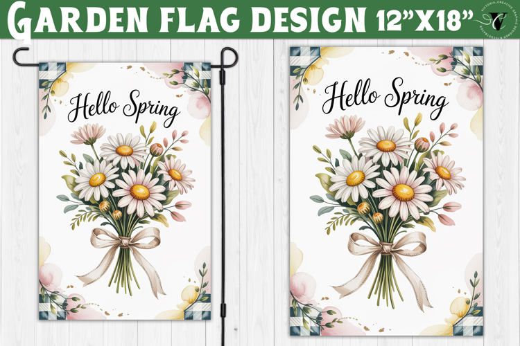 Spring Garden flag | Funny cow and flowers Yard Flag
