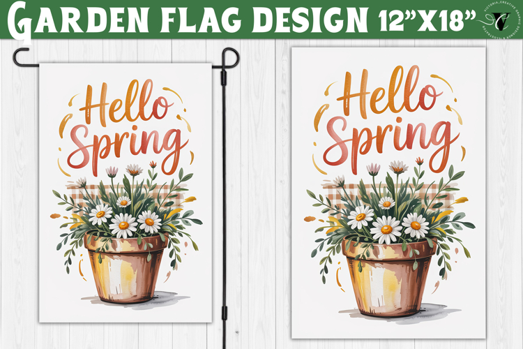 Spring Garden flag | Funny cow and flowers Yard Flag