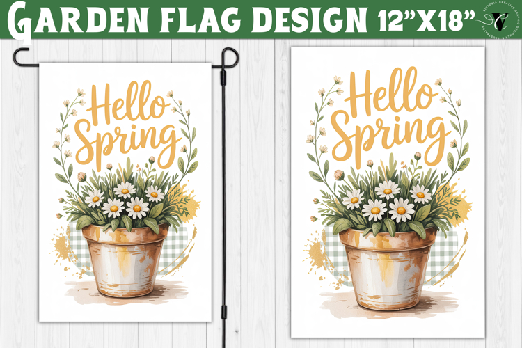 Spring Garden flag | Funny cow and flowers Yard Flag
