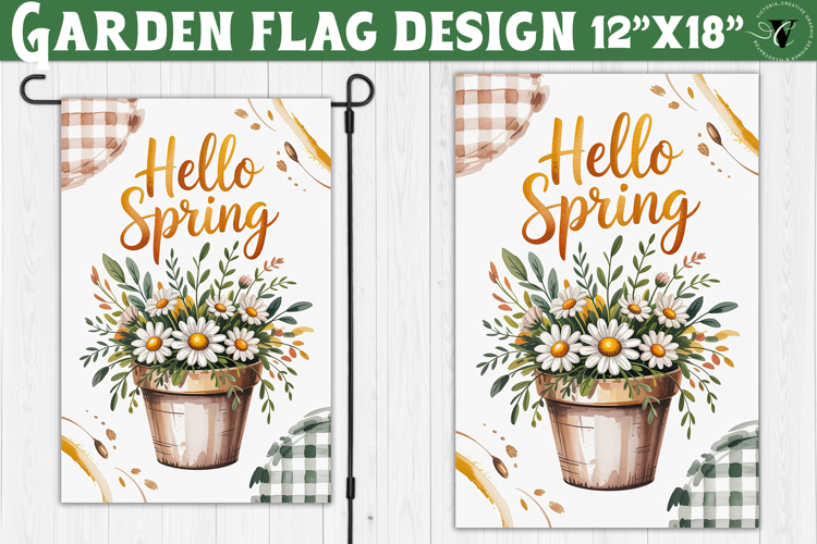 Spring Garden flag | Funny cow and flowers Yard Flag