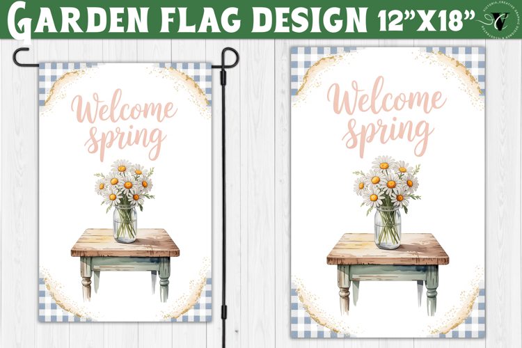 Spring Garden flag | Funny cow and flowers Yard Flag