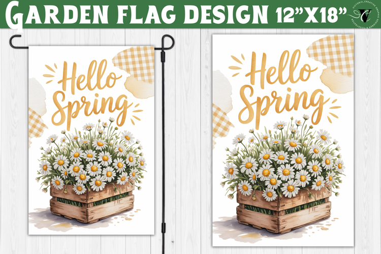 Spring Garden flag | Funny cow and flowers Yard Flag