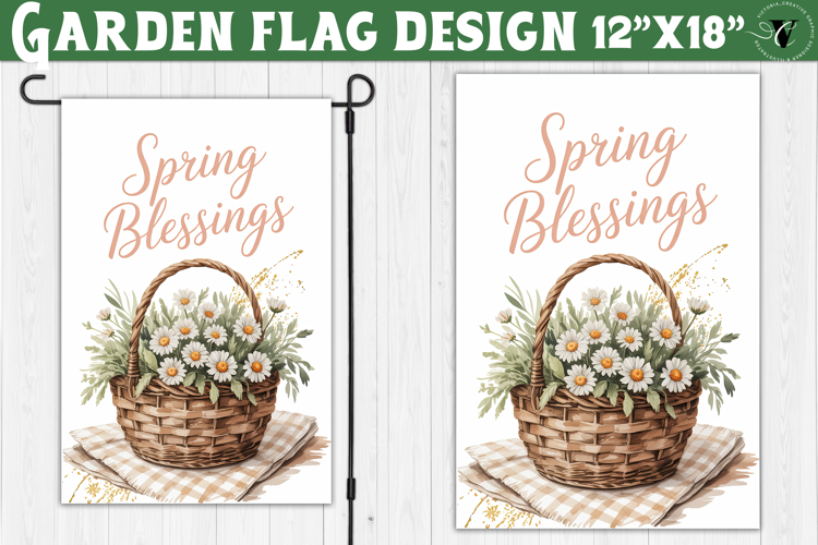 Spring Garden flag | Funny cow and flowers Yard Flag