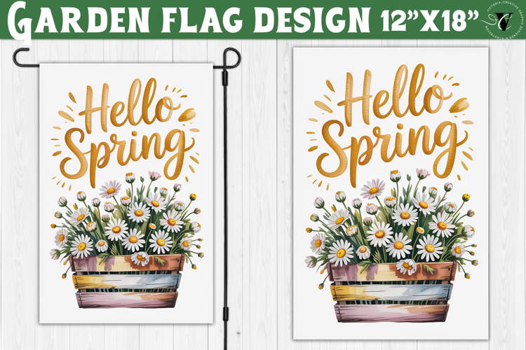 Spring Garden flag | Funny cow and flowers Yard Flag