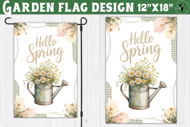 Spring Garden flag | Funny cow and flowers Yard Flag