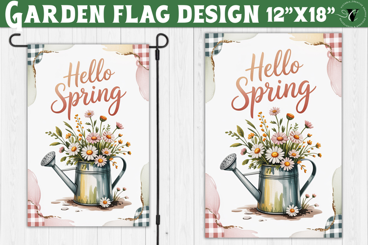 Spring Garden flag | Funny cow and flowers Yard Flag