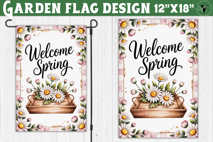 Spring Garden flag | Funny cow and flowers Yard Flag
