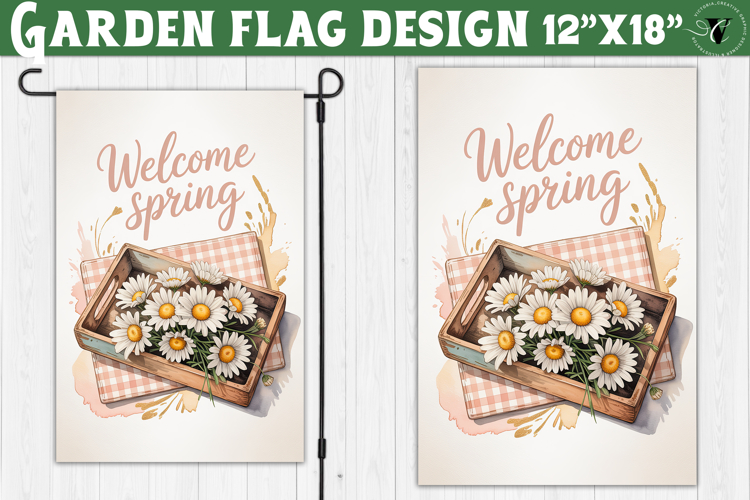 Spring Garden flag | Funny cow and flowers Yard Flag