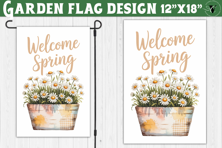 Spring Garden flag | Funny cow and flowers Yard Flag