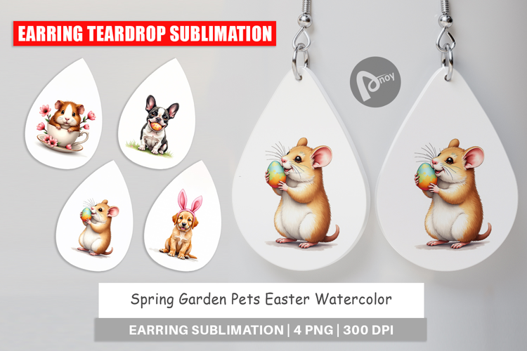 Spring Garden Pets Easter Earring