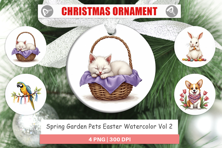 Spring Garden Pets Easter Ornament