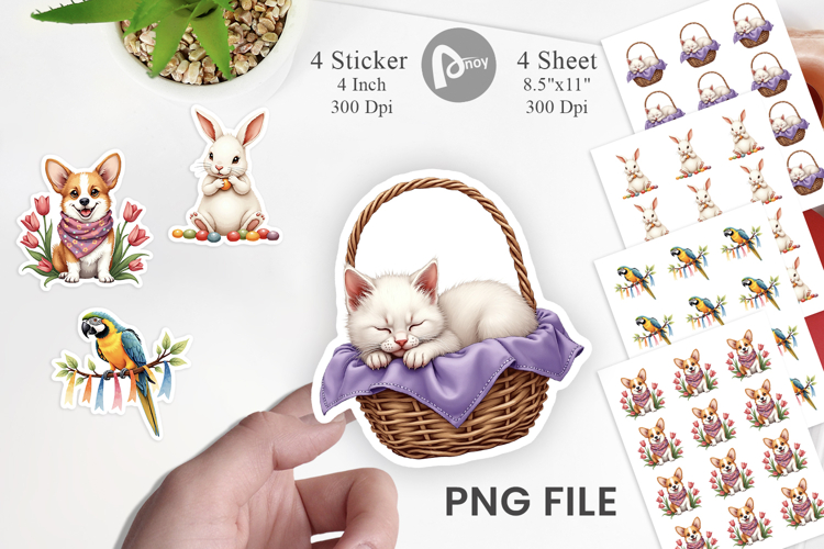 Spring Garden Pets Easter Sticker