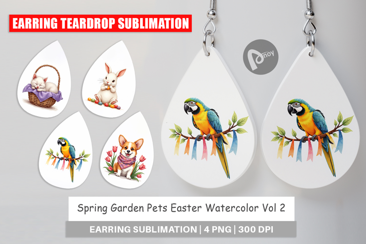Spring Garden Pets Easter Earring