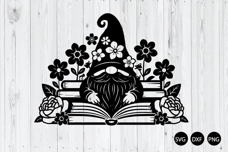 Spring Gnome Flower SVG, Watering Can SVG, Gnome Flower SVG example image 1
