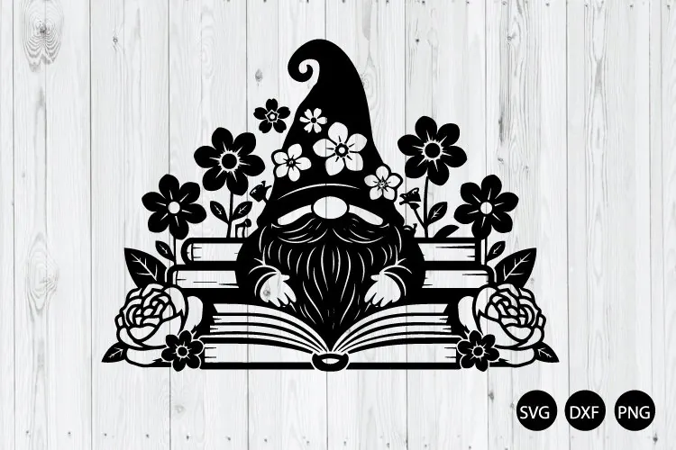 Spring Gnome Flower SVG, Watering Can SVG, Gnome Flower SVG