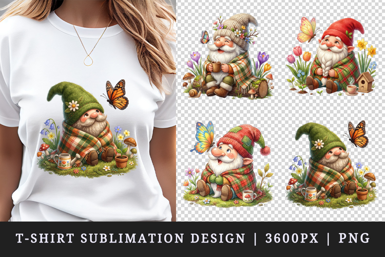 Spring Gnome t-shirt printable sublimation design png