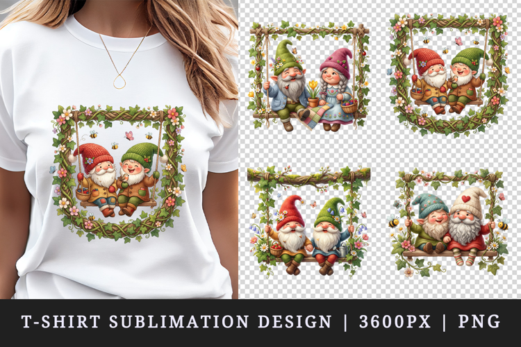 Spring Gnome t-shirt printable sublimation design png