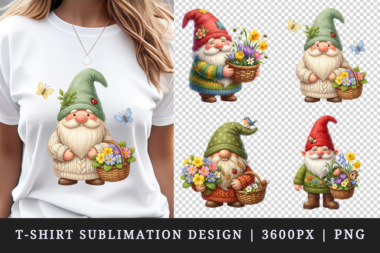 Spring Gnome t-shirt printable sublimation design png
