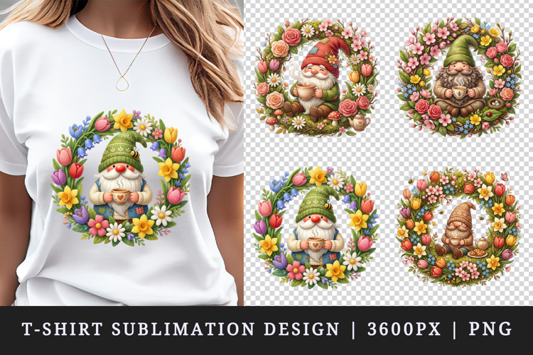 Spring Gnome t-shirt printable sublimation design png