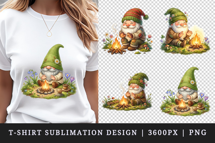 Spring Gnome t-shirt printable sublimation design png