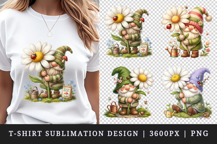 Spring Gnome t-shirt printable sublimation design png
