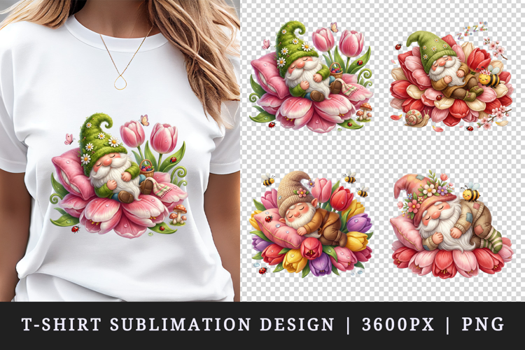 Spring Gnome t-shirt printable sublimation design png