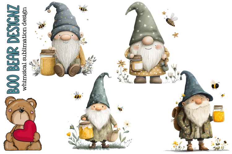 Gnomes and Honey pot Clipart