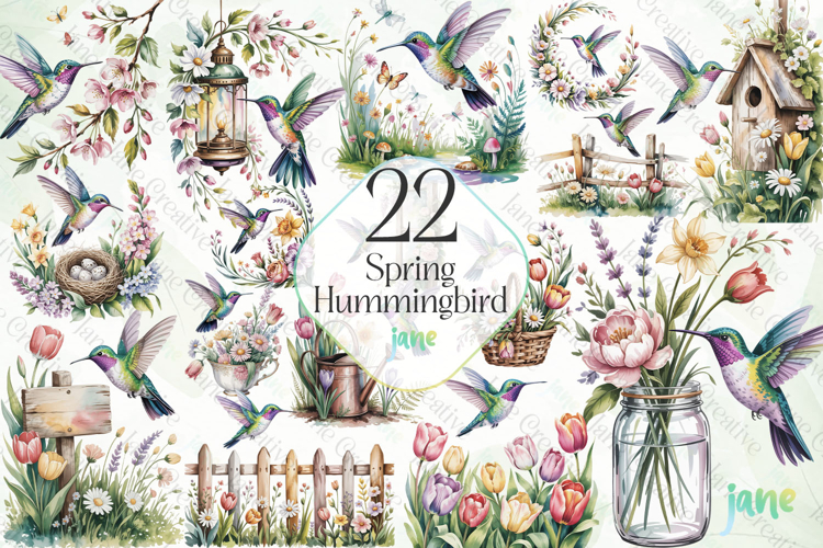 Spring Hummingbird Clipart