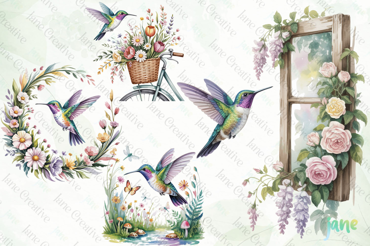 Spring Hummingbird Clipart
