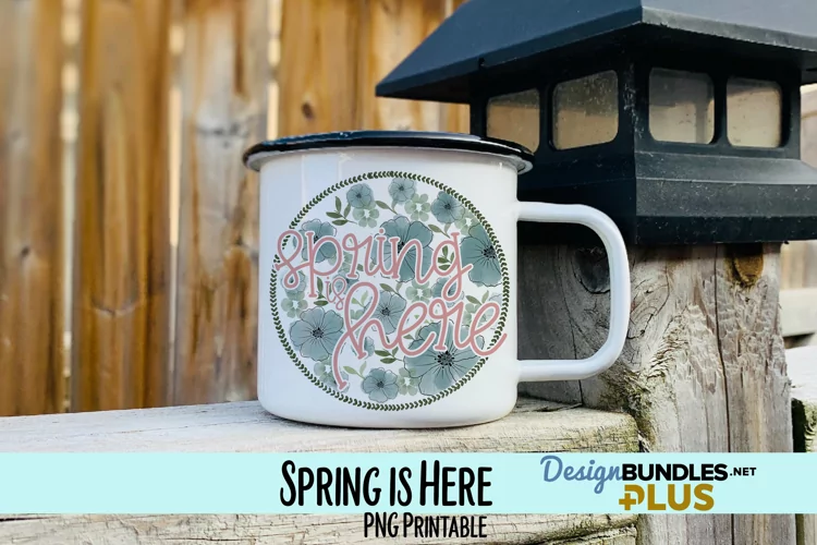 Spring is Here Floral Round Sublimation PNG