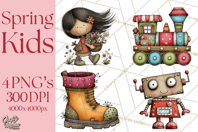 Spring Kids Clipart Playing Outdoors, Summer Children Png