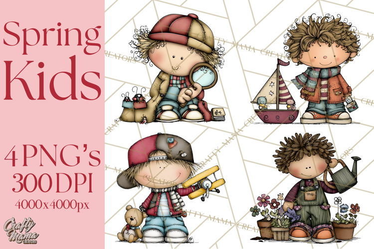 Spring Kids Clipart Playing Outdoors, Summer Children Png